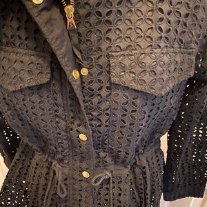 Gap Black eyelet drawstring jacket NWT XL